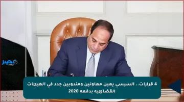 4 قرارات.. السيسي يعين معاونين ومندوبين جدد في الهيئات القضائية بدفعة 2020